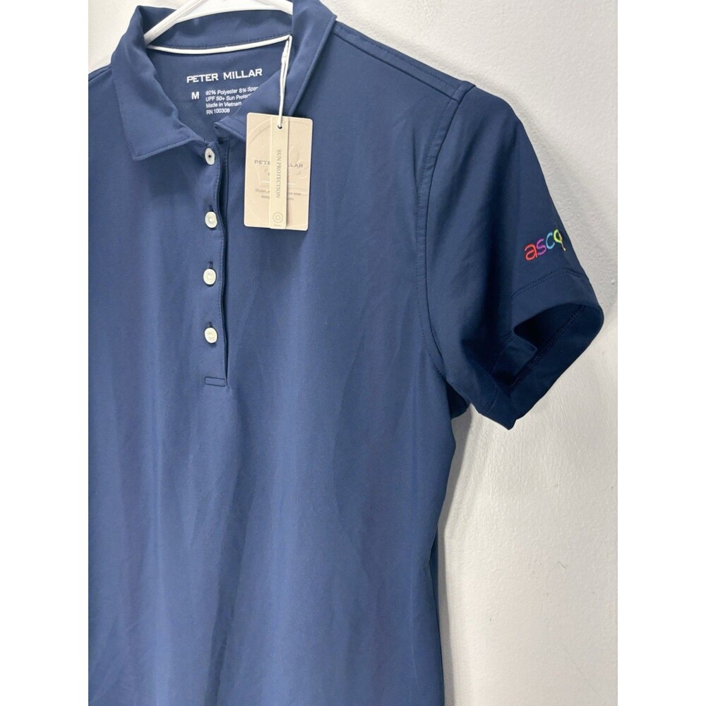 Peter Millar Shirt Womens Blue Performance Golf Sun Protection Stretch NWT Sz M